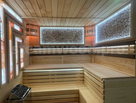 Четырехместная финская сауна Luxury из кедра